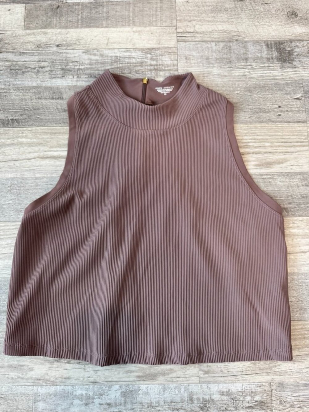 Athleta X Alicia Keys Ribbed Knit Mock Neck Crop Top Size 2X Sleeveless F35